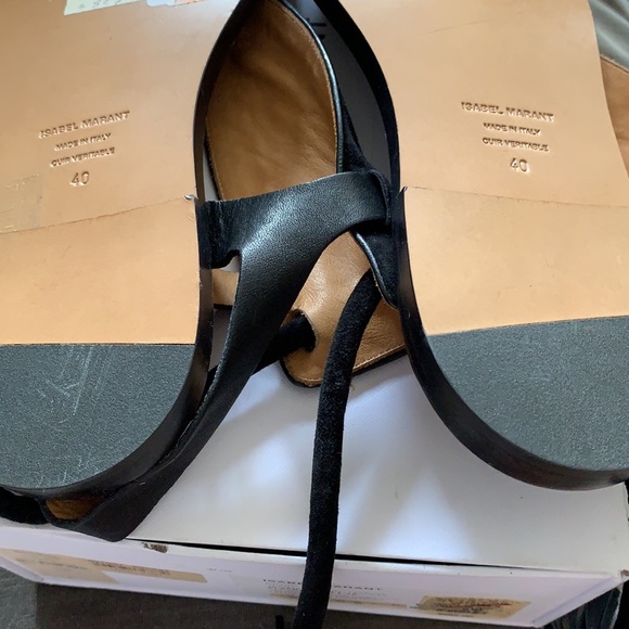 Isabel Marant Jemma flat suede black tassel sandal NWT - Picture 4 of 4